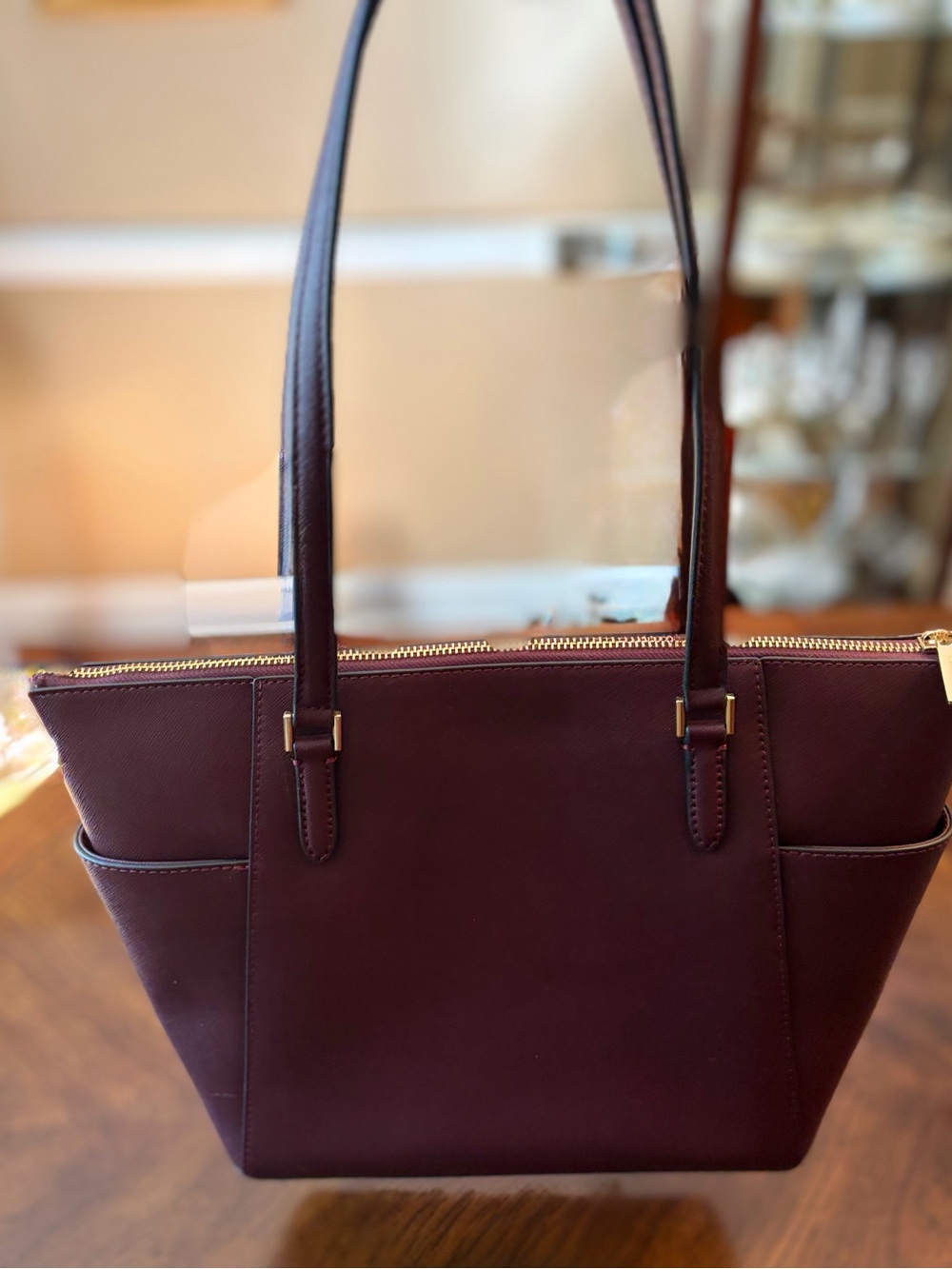 Michael Kors Jet Set Bag (NWOT) and Reed Wallet in Oxblood (NWT) - Picture 2 of 10
